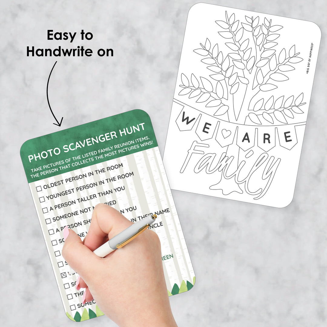 Family Tree Reunion - 2-in-1 Family Gathering Party Cards - Activity Duo Games - Set of 20