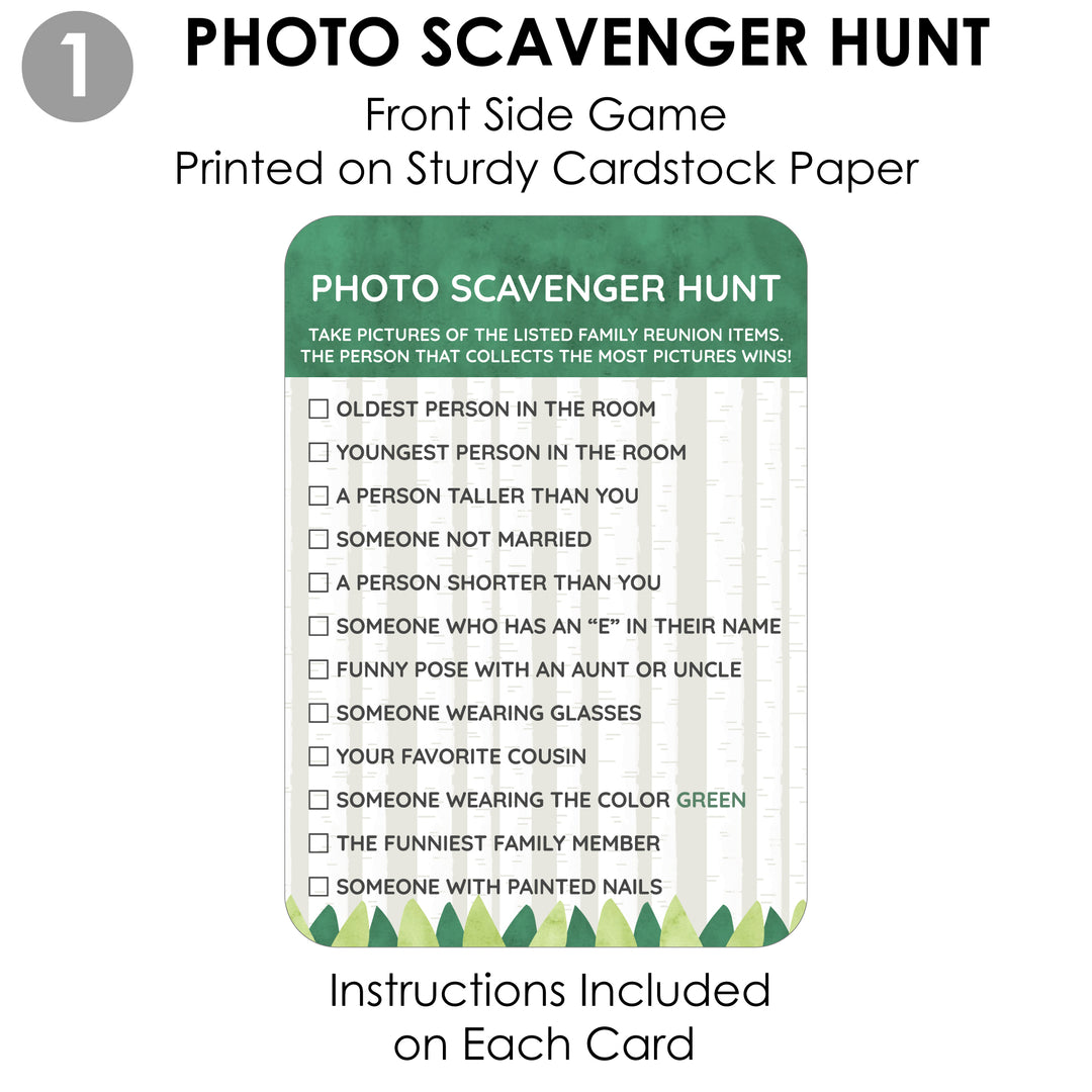 Family Tree Reunion - 2-in-1 Family Gathering Party Cards - Activity Duo Games - Set of 20