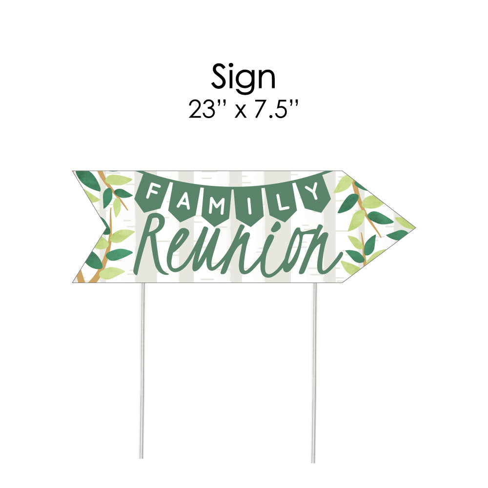 Family Tree Reunion - Family Gathering Party Sign Arrow - Double Sided Directional Yard Signs - Set of 2