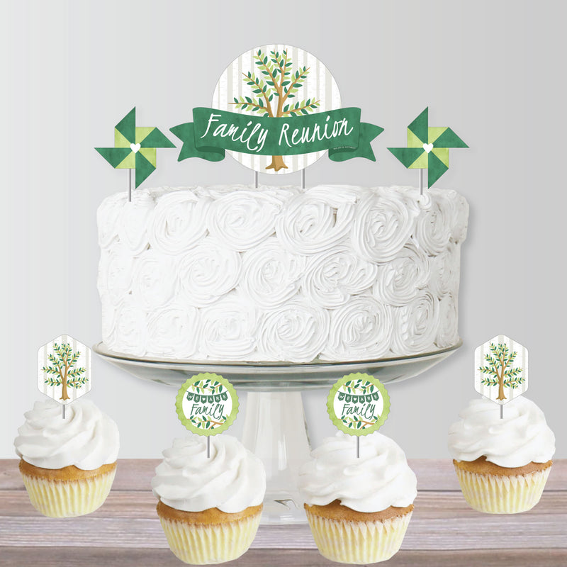Family Tree Reunion - Family Gathering Party Cake Decorating Kit - Family Reunion Cake Topper Set - 11 Pieces