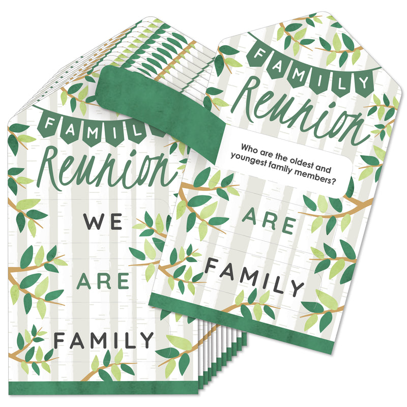 Family Tree Reunion - Family Gathering Party Game Pickle Cards - Conversation Starters Pull Tabs - Set of 12