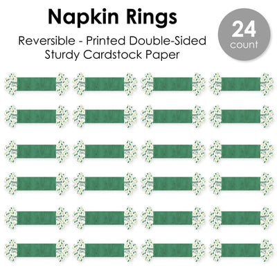 Family Tree Reunion - Family Gathering Party Paper Napkin Holder - Napkin Rings - Set of 24