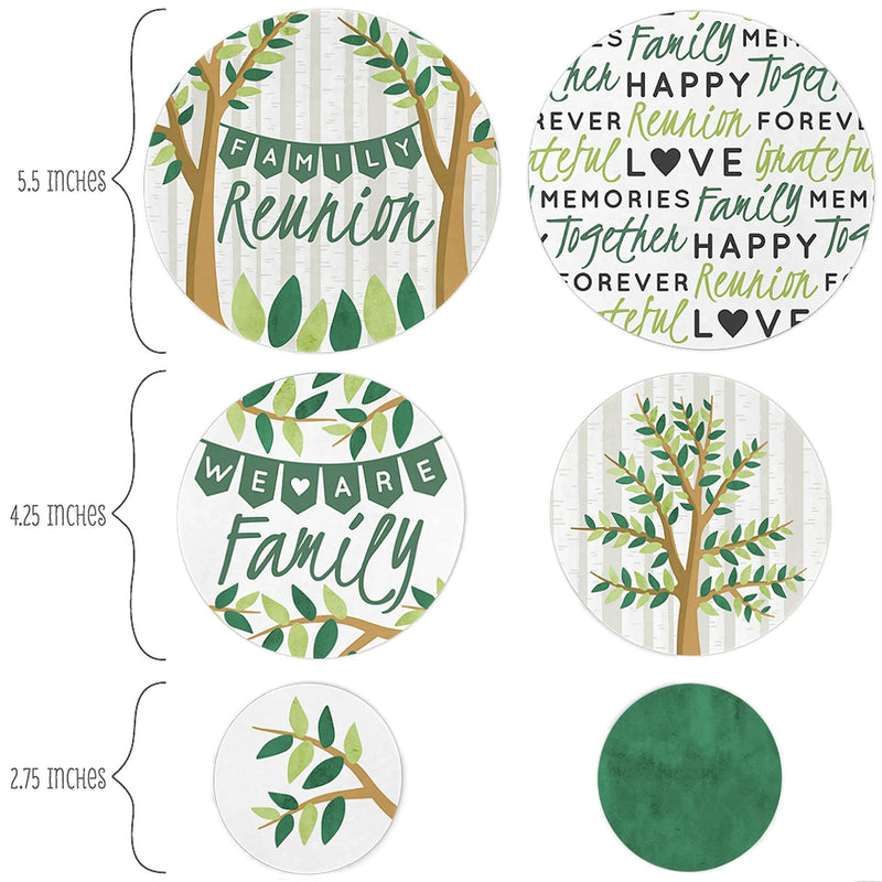 Family Tree Reunion - Family Gathering Party Giant Circle Confetti - Family Gathering Party Decorations - Large Confetti 27 Count