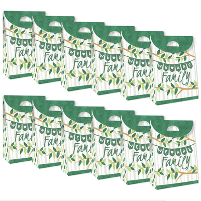 Family Tree Reunion - Family Gathering Gift Favor Bags - Party Goodie Boxes - Set of 12