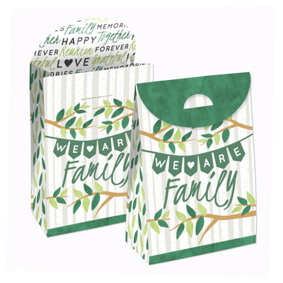 Family Tree Reunion - Family Gathering Gift Favor Bags - Party Goodie Boxes - Set of 12