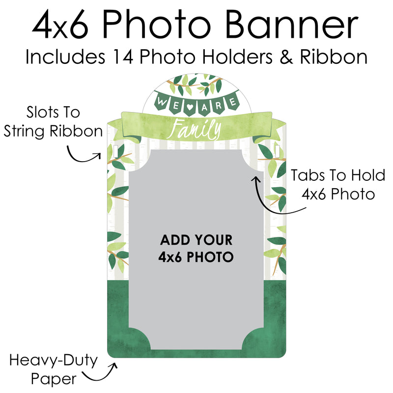 Family Tree Reunion - DIY Family Gathering Party Decor - Picture Display - Photo Banner
