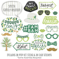 Family Tree Reunion - Family Gathering Party Photo Booth Props Kit - 20 Count