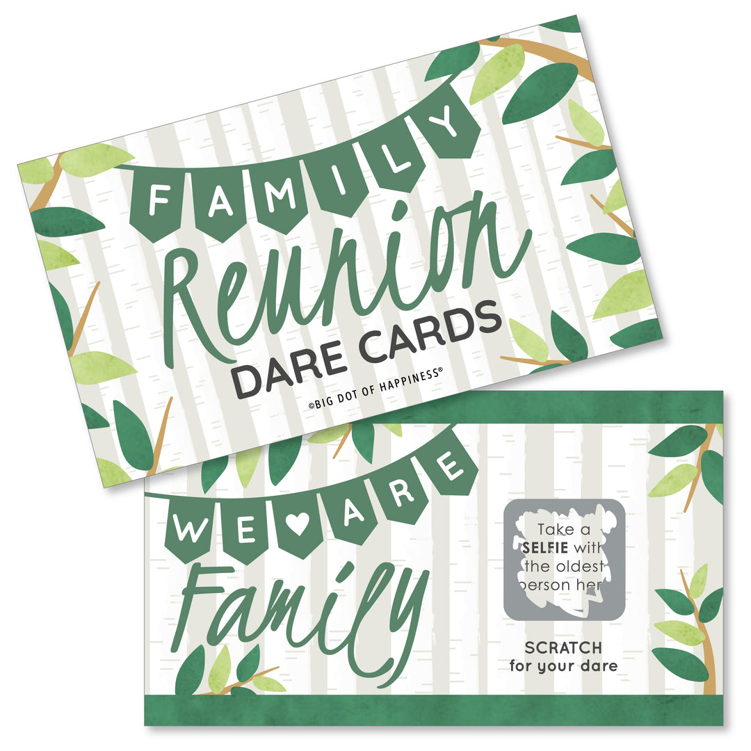 Family Tree Reunion - Family Gathering Party Game Scratch Off Dare Cards - 22 Count