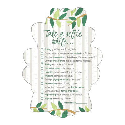 Family Tree Reunion - Selfie Scavenger Hunt - Family Gathering Party Game - Set of 12