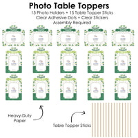 Family Tree Reunion - Family Gathering Party Picture Centerpiece Sticks - Photo Table Toppers - 15 Pieces
