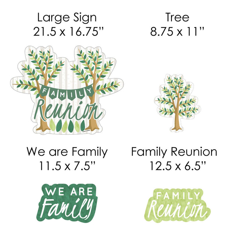 Family Tree Reunion - Yard Sign & Outdoor Lawn Decorations - Family Gathering Party Yard Signs - Set of 8