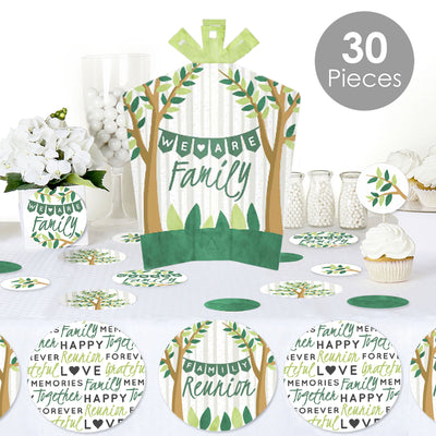 Family Tree Reunion - Family Gathering Party Decor and Confetti - Terrific Table Centerpiece Kit - Set of 30