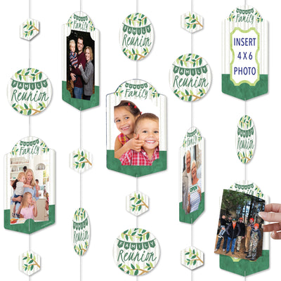 Family Tree Reunion - Family Gathering Party DIY Backdrop Decor - Hanging Vertical Photo Garland - 35 Pieces