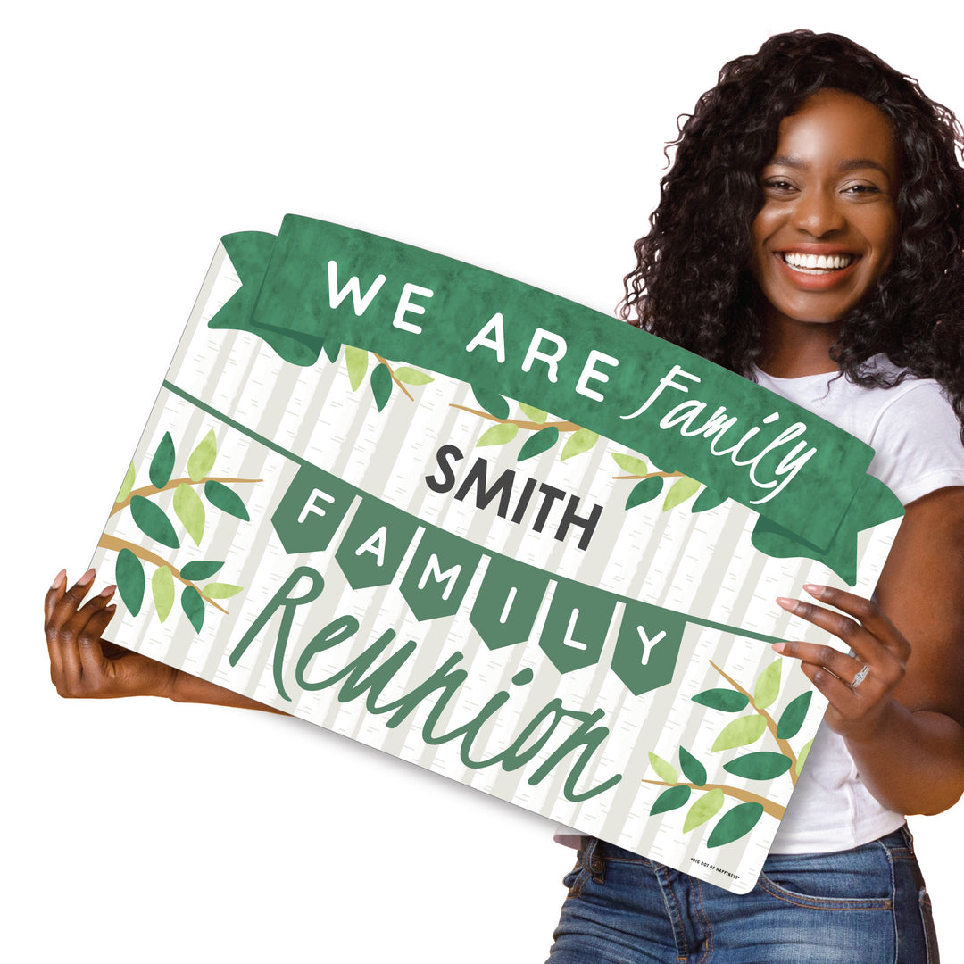 Family Tree Reunion - Family Gathering Party Yard Sign Lawn Decorations - Personalized We Are Family Party Yardy Sign