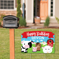 Farm Animals - Barnyard Birthday Party Yard Sign Lawn Decorations - Personalized Happy Birthday Party Yardy Sign