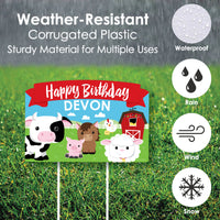 Farm Animals - Barnyard Birthday Party Yard Sign Lawn Decorations - Personalized Happy Birthday Party Yardy Sign