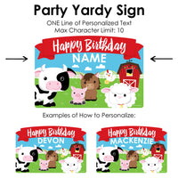 Farm Animals - Barnyard Birthday Party Yard Sign Lawn Decorations - Personalized Happy Birthday Party Yardy Sign