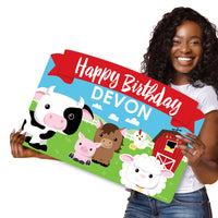 Farm Animals - Barnyard Birthday Party Yard Sign Lawn Decorations - Personalized Happy Birthday Party Yardy Sign