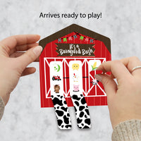 Farm Animals - Barnyard Baby Shower or Birthday Party Game Pickle Cards - Pull Tabs 3-in-a-Row - Set of 12