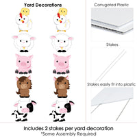 Farm Animals - Barnyard Lawn Decorations - Outdoor Baby Shower or Birthday Party Yard Decorations - 10 Piece