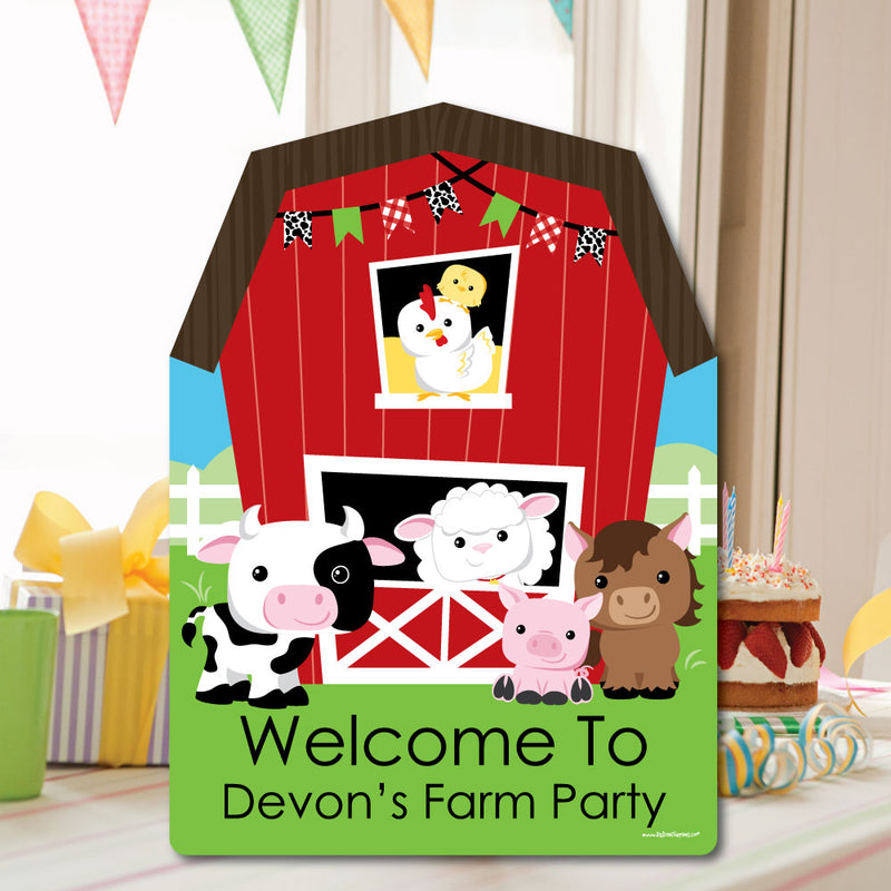 Farm Animals - Party Decorations - Barnyard Baby Shower or Birthday Party Personalized Welcome Yard Sign