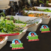 Farm Animals - Barnyard Baby Shower or Birthday Party Tent Buffet Card - Table Setting Name Place Cards - Set of 24