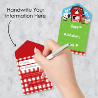 Farm Animals - Barnyard Cards for Kids - Happy Valentine’s Day Pull Tabs - Set of 12