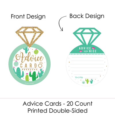 Final Fiesta - Ring Wish Card Last Fiesta Bachelorette Party Activities - Shaped Advice Cards Game - Set of 20
