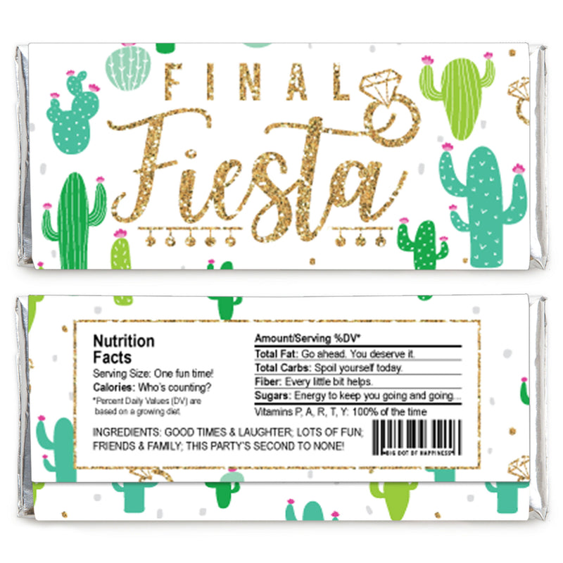 Final Fiesta - Candy Bar Wrapper Last Fiesta Bachelorette Party Favors - Set of 24