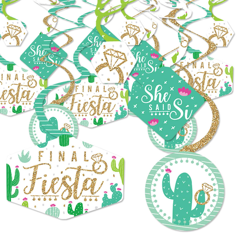 Final Fiesta - Last Fiesta Bachelorette Party Hanging Decor - Party Decoration Swirls - Set of 40