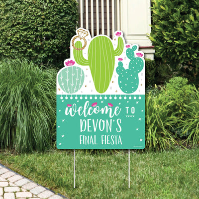 Final Fiesta - Party Decorations - Last Fiesta Bachelorette Party Personalized Welcome Yard Sign