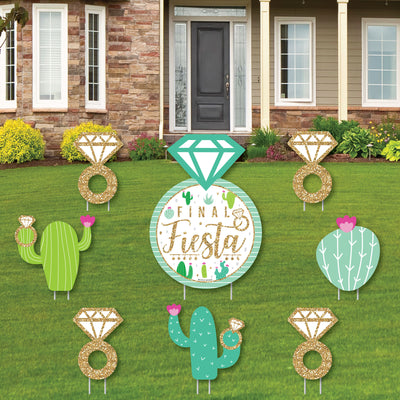 Final Fiesta - Yard Sign and Outdoor Lawn Decorations - Last Fiesta Bachelorette Party Yard Signs - Set of 8