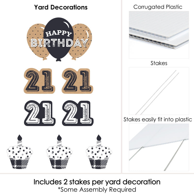 Finally 21 - 21st Birthday - Yard Sign & Outdoor Lawn Decorations - 21st Birthday Party Yard Signs - Set of 8