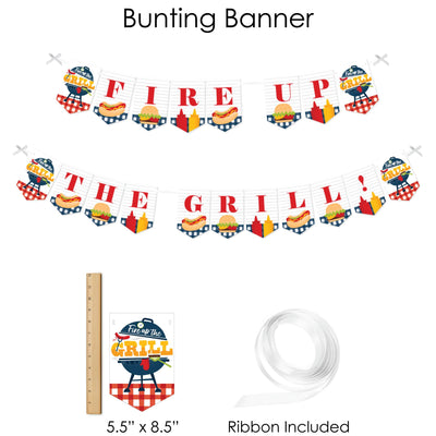 Fire Up the Grill - Summer BBQ Picnic Party Supplies - Banner Decoration Kit - Fundle Bundle