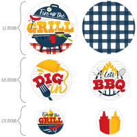 Fire Up the Grill - Summer BBQ Picnic Party Giant Circle Confetti - Party Decorations - Large Confetti 27 Count