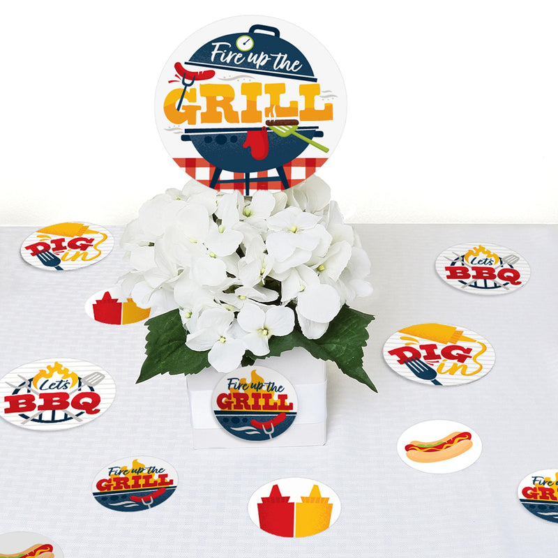 Fire Up the Grill - Summer BBQ Picnic Party Giant Circle Confetti - Party Decorations - Large Confetti 27 Count