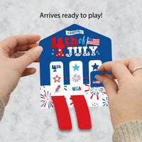 Firecracker 4th of July - Red, White and Royal Blue Party Game Pickle Cards - Pull Tabs 3-in-a-Row - Set of 12