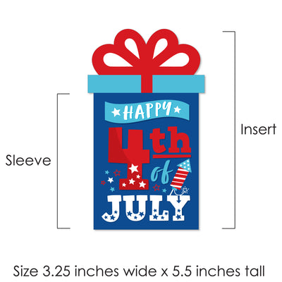 Firecracker 4th of July - Red, White and Royal Blue Party Money and Gift Card Sleeves - Nifty Gifty Card Holders - Set of 8