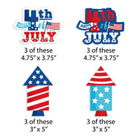 Firecracker 4th of July - Red, White and Royal Blue Decorations - Tree Ornaments - Set of 12
