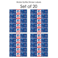 Firecracker 4th of July - Red, White and Royal Blue Party Water Bottle Sticker Labels - Set of 20
