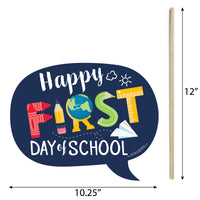 Funny First Day of School - Back to School Classroom Decorations Photo Booth Props Kit - 10 Piece