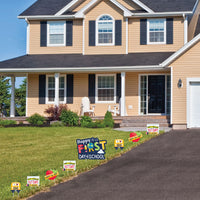 First Day of School - Yard Sign and Outdoor Lawn Decorations - Back To School Classroom Yard Signs - Set of 8