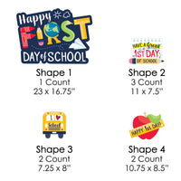 First Day of School - Yard Sign and Outdoor Lawn Decorations - Back To School Classroom Yard Signs - Set of 8