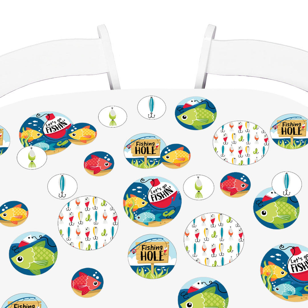 Let's Go Fishing - Fish Themed Party or Birthday Party Giant Circle Confetti - Party Decorations - Large Confetti 27 Count