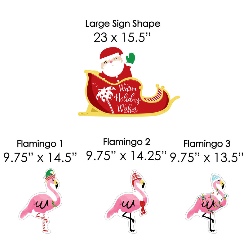 Flamingle Bells - Yard Sign & Outdoor Lawn Decorations - Tropical Flamingo Christmas Yard Signs - Set of 8