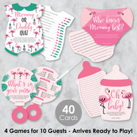 Pink Flamingo - 4 Tropical Summer Baby Shower Games - 10 Cards Each - Gamerific Bundle