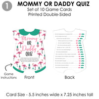 Pink Flamingo - 4 Tropical Summer Baby Shower Games - 10 Cards Each - Gamerific Bundle