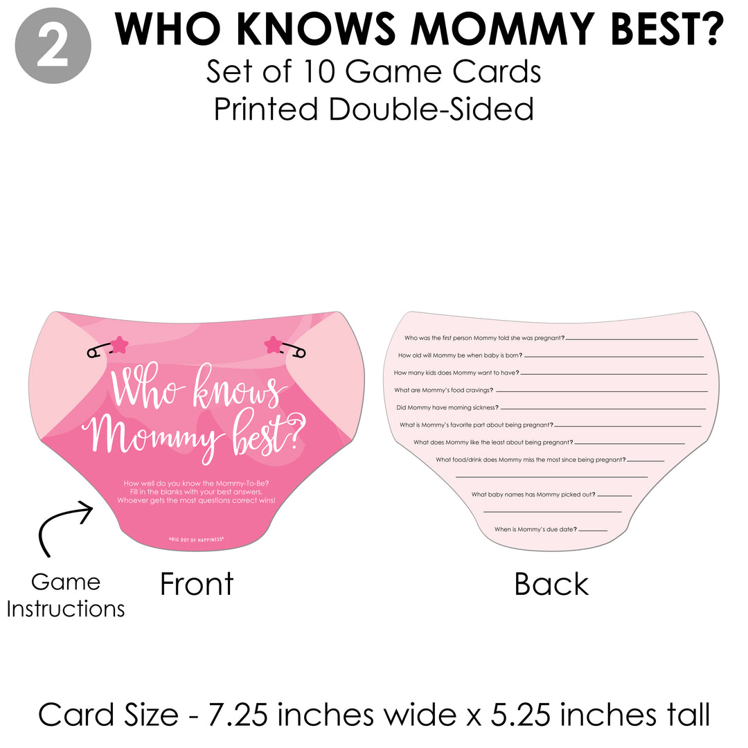 Pink Flamingo - 4 Tropical Summer Baby Shower Games - 10 Cards Each - Gamerific Bundle