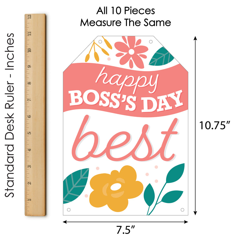Female Best Boss Ever - Hanging Vertical Paper Door Banners - Women Boss&