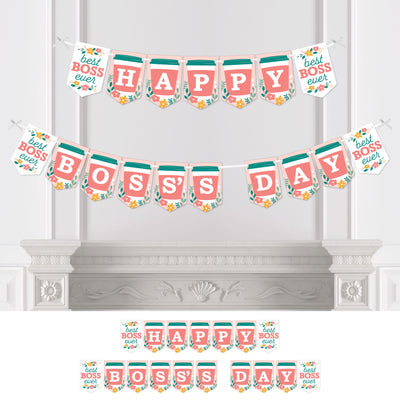 Female Best Boss Ever - Women Boss's Day Bunting Banner - Party Decorations - Happy Boss's Day